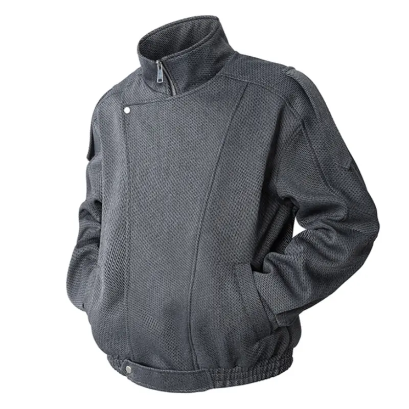 ジャケット・アウター th products Minimalcut Double Jacket 1 Mens Lapel Full Zip Solid Jackets Vintage Lightweight Work Tunic