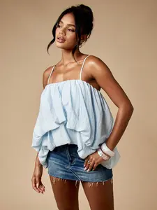 MISSGUIDED Flowy Bubble Hem Layered Ruffle Camisole