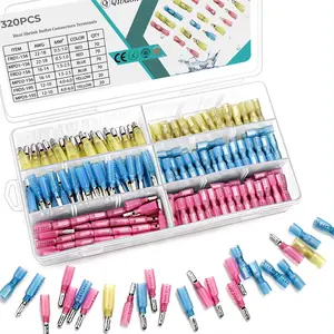 320PCS Heat Shrink Bullet Connectors Kit Female & Male Bullet Butt Terminals Insulated Waterproof Electrical Marine Crimp Automotive Connectors