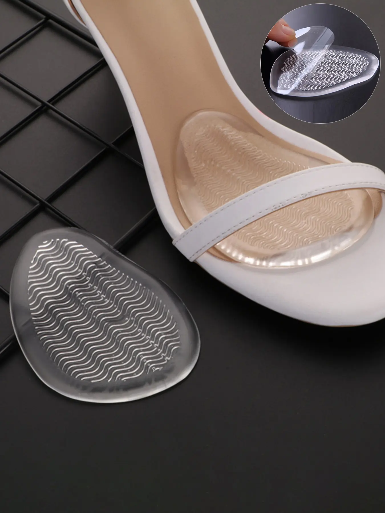 Women's Gel Shoe Insoles, Pressure Relief Insole, Cushioned Insoles, Non-Slip Silicone Pain Relief Pads, Comfortable Cushioning for High Heels and Sandals, All-Season Casual Wear
