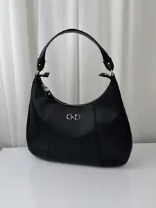 Pre-owned SALVATORE FERRAGAMO As Shown Shoulder Bags Ferragamo Hobo Double Gancini One Shoulder Bag, Black MR21052026B412 MR21052026B412