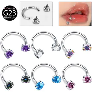 Y2K Aesthetic CZ Nose Ring & Lip Hoop - Nostalgic Sparkle for 2000s Style