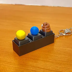 Emoji Face in 3D Clickie Keychain Happy Face Sad Face Poop Emoji