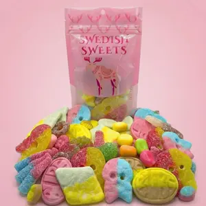 Pink & Blue Swedish Candy Mix with BUBS - 1/2 lb Snack Bonbon - Sweet & Sour, with Watermelon, Banana, Strawberry Blueberry, Lemon, Sugar - Swedish Sweets