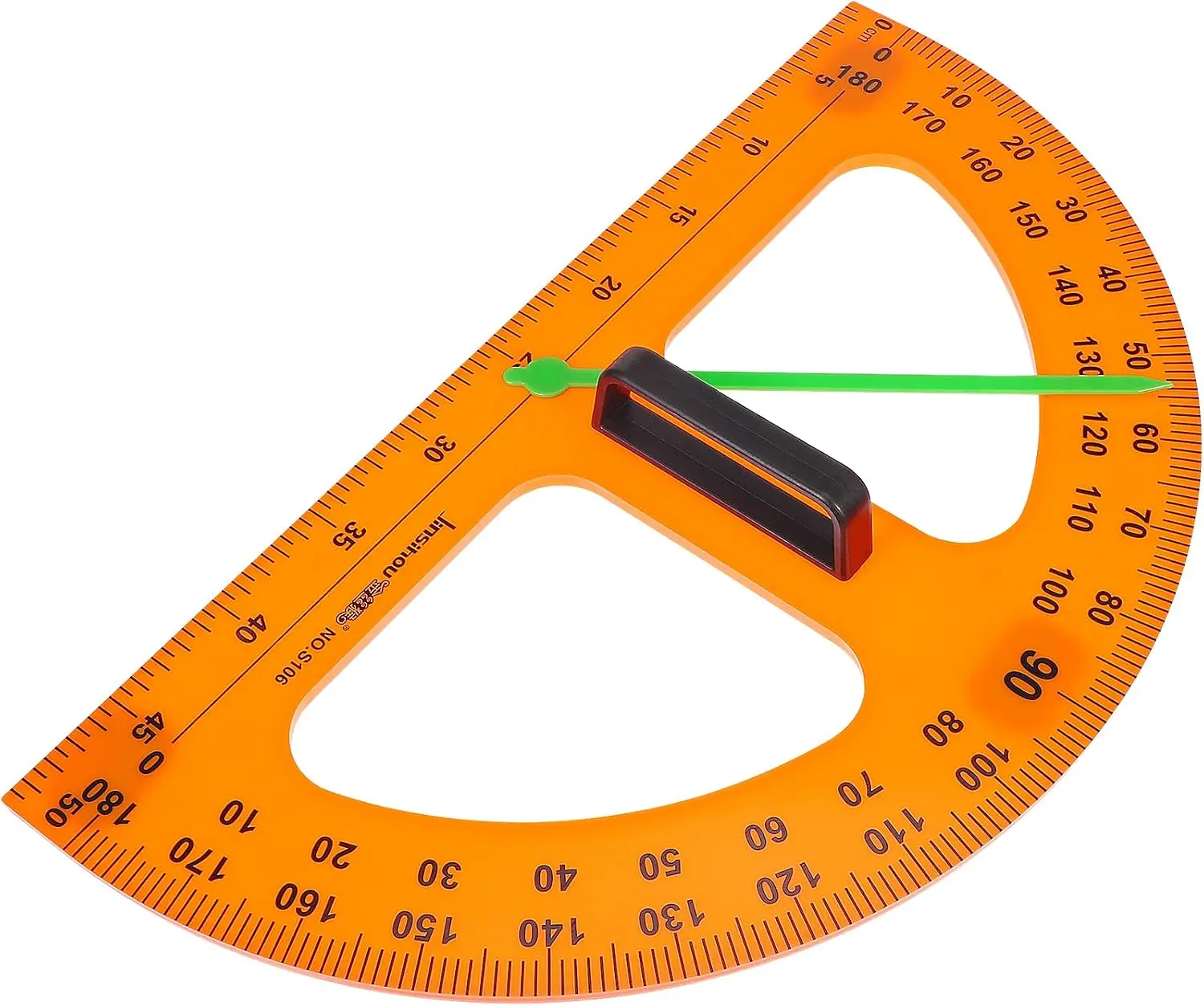 Magnetic Plastic 180-Degree Pointer Protractor 19.65"in X 11"in Measurement Tool