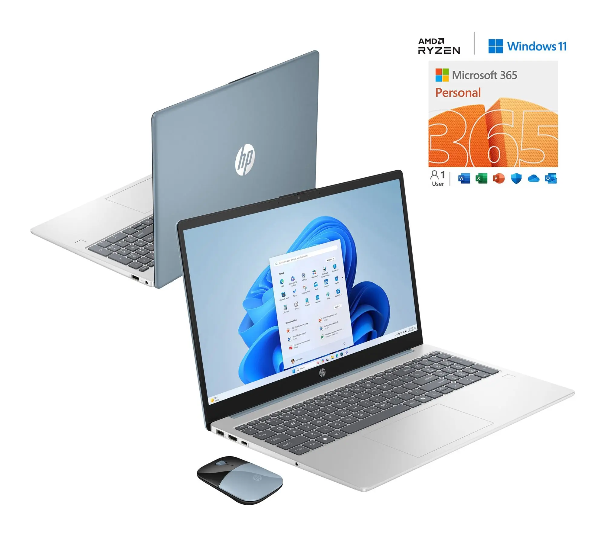HP 15" Touch AMD R5 16GB 1TB SSD w/ HP Services MS365 & Voucher