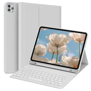 Kenke Multi-Angle Foldable Tablet Computer Casing with Magnetic Bluetooth Keyboard & Pencil Slot, Soft TPU Back Cover, Full Protection, Compatible with iPad 11th/10th Gen, iPad Air 11-inch, iPad Air 4th/5th/6th/7th Gen, iPad 7th/8th/9th Gen