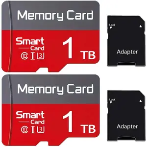 2-Pack × 1TB Micro SD card flash memory card - TF/SD card, SD card, compatible with tablets/cameras/mobile phones, ultra-high-definition PSP games, monitors, PCS, mobile headphones and speakers - Safely store your files! Memory card!