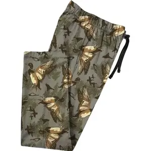 Drake Waterfowl Camo Pajama Pants, Flying Duck Outdoor Sleep & Lounge PJs, Cozy Hunting Pajamas, Gift for Dad or Men Pajama Bottoms, Relaxed Fit Four Seasons Sleepwear, Lightweight Cool Warm Sports PJs