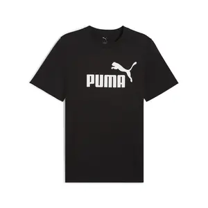 PUMA Mens Essentials Logo Crew Neck Short Sleeve Casual Tops Casual - Black