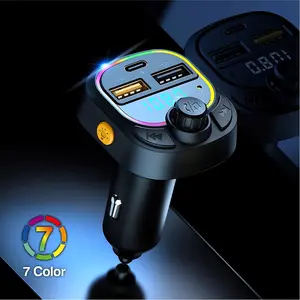 Fm Transmitter Car Adapter for Road Trips & Daily Commutes, Bluetooth-compatible Hands-Free Calls, Wireless Music Play, USB a Type C Charging, ABS Enclosure, Universal Fit