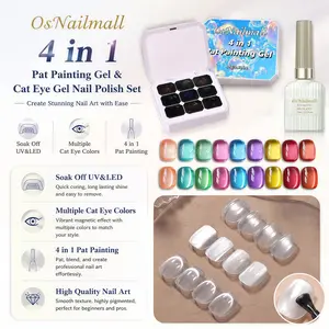 Osnailmall Nine-Colored Ice Translucent Gel Paint Nail Polish Palette, DIY Gradient Designs, Nail Decoration Kit, Professional Quality