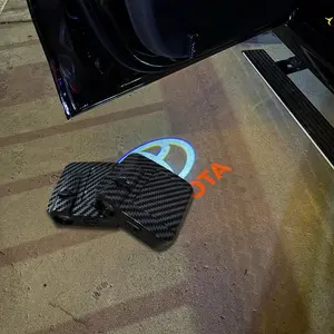 2pcs Wireless Carbon Fiber Pattern LED Door Light Projector for Toyota Ultra Bright 30x HD Infrared Sensor Projection Stylish Car Welcome Light
