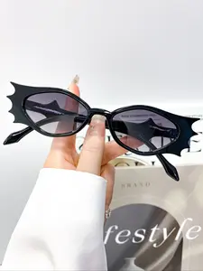 New Hip Hop Exaggerated Bat Wing Glasses, Unisex Party Fun Decorative Glasses, Simple Versatile Daily Casual Wear