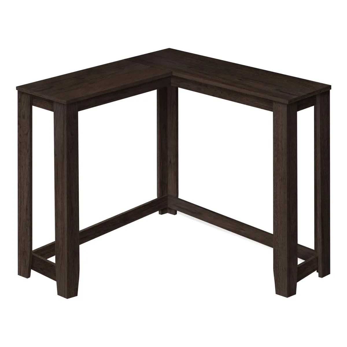 HomeRoots 36 in. Espresso Distressed Solid Wood Corner Console Table, Ideal for Entryway Use, Entryway Table, Console Table Entryway