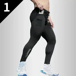 Men's Compression Training Pants - Breathable Stretch Athletic Pants with Pockets, Suitable for Running, Basketball, Pilates, and Gym Workouts, Compression Sports Apparel, Fitness Jogging Pants, Gym Training Pants fits