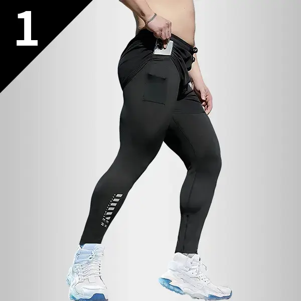 Men's Compression Training Pants - Breathable Stretch Athletic Pants with Pockets, Suitable for Running, Basketball, Pilates, and Gym Workouts, Compression Sports Apparel, Fitness Jogging Pants, Gym Training Pants fits