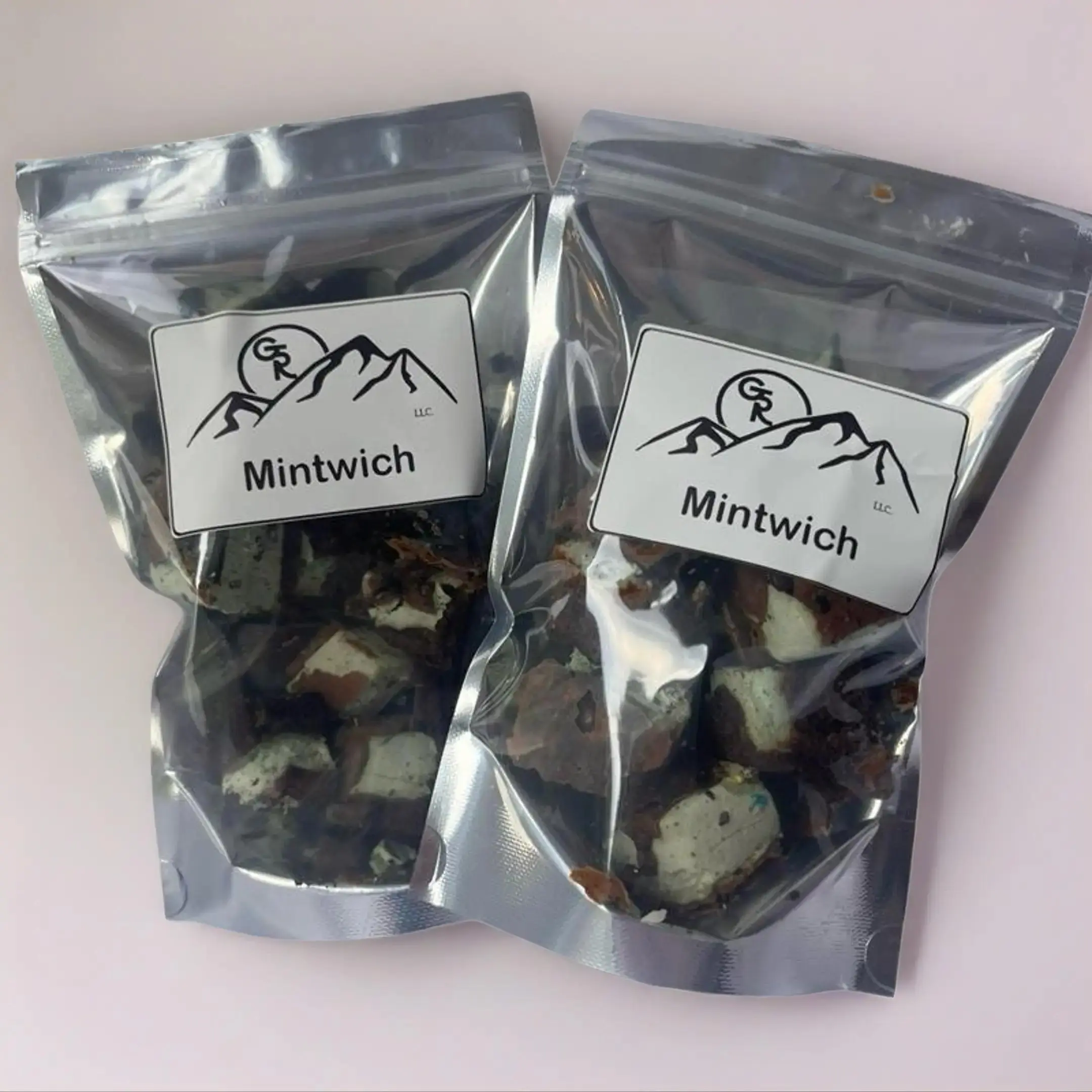 Freeze dried mint Ice cream sandwiches