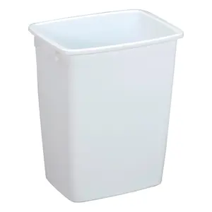 Rubbermaid Open Top Wastebasket, Large Plastic Trash Bin Container, 36 Qt, White