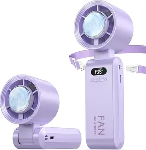 KimguardFan Portable Handheld Turbo Fan, Speed (1-199),  5500mAh Rechargeable Personal Fan,[5H Cooling Time] Mini Yet Powerful [20000 RPM] Small Pocket Fans for Outdoor Activities, Travel, Beach