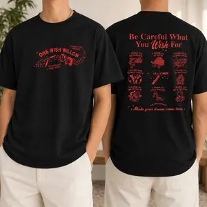 2 sided Be Careful What You Wish For Tshirt Sweatshirt Hoodie, Vintage Obsession Red Graphic Shirt, Two Sided Novelty Apparel, Unisex Oversized Casual Top, Funny Dream Theme Gift for Women Men, Retro Streetwear for Birthdays and Everyday Wear