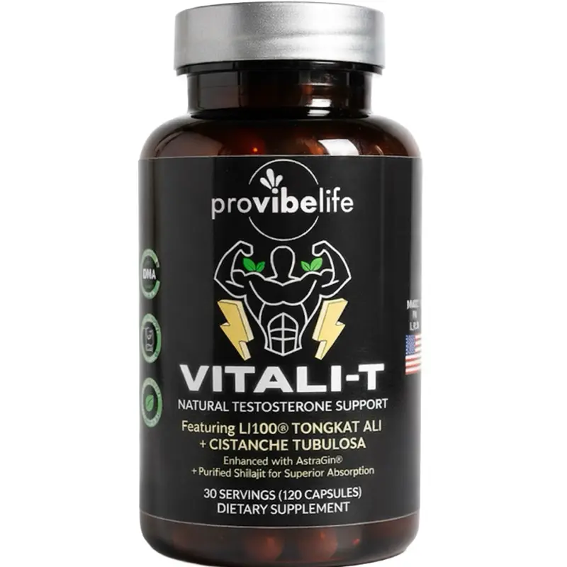 Pro Vibe Life Vitali-T - Vitality Booster with LJ100, Cistanche, Tribulus, 10 in 1 blend. All Natural, GMP Certified, US Made for Improved Energy, Strength and Wellness