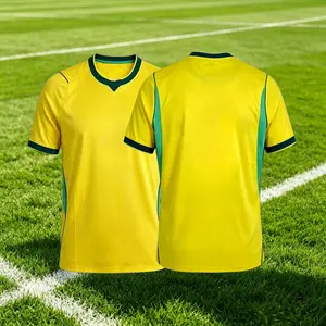 2026 Home Yellow Short Sleeve Soccer Jersey Fans Version