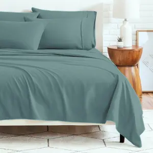 6-Piece Bed Sheet Set – Twin/Full/Queen/King Sizes | Soft Microfiber | 45cm Deep Pocket Fitted Sheet | Cooling, Wrinkle-Free, Summer and All-Season Comfort | Includes 1 Flat Sheet, 1 Fitted Sheet, 4 Pillowcases