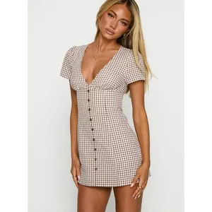Loveliness Playsuit Brown Check