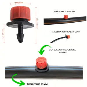 200pcs Automatic Irrigation Sprinkler Heads, Red Cap Closable Drippers, 8-Hole Adjustable Flow Sprinklers, Garden Watering Sprinkler, Fruree Drip Irrigation Accessories, Orchard Garden Farm Water Drippers, Greenhouse Potted Plants Flower Pot Drip Em
