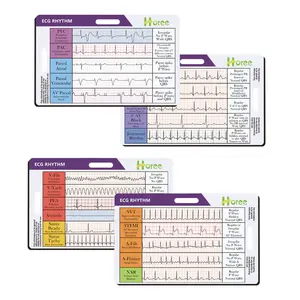 EKG Rhythm Interpretation Card, 2-piece  Portable Reference Card, Quick Reference Guide, Rapid Interpretation Guide Card, ECG Rhythm, Nursing Flashcards, Office Stationery & Supplies