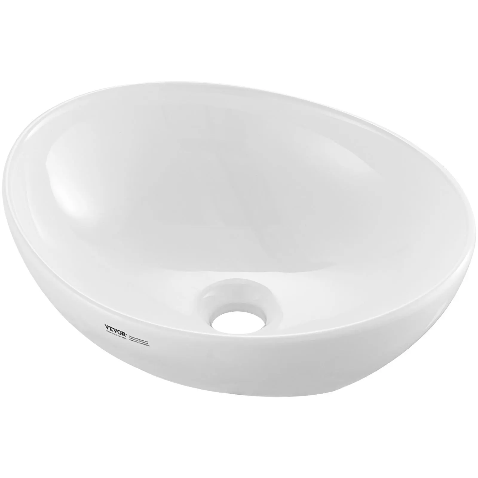 【SummerFinds】VEVOR Oval Vessel Sink, 16" x 13.4" Bathroom Vessel Sink Bowl Countertop, White Ceramic Bathroom Sinks Above Counter, Bowl Sink with Modern Style, Well-Packaged for Bathroom, Hotel, Toilet, RV