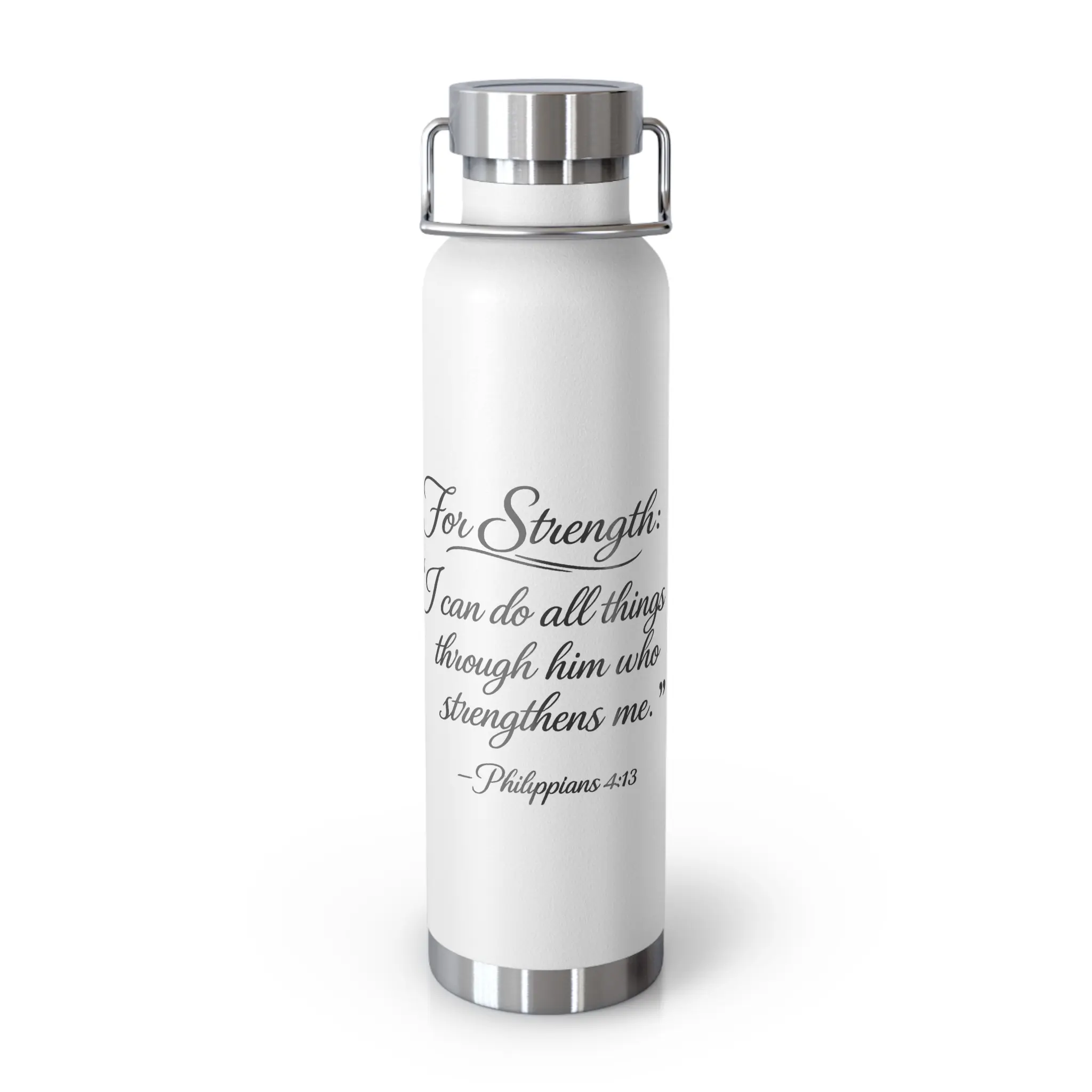 Philippians 4:13 Scripture Cross, Water Bottle
