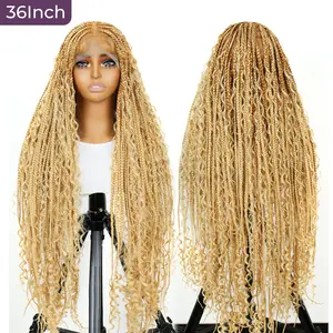 SuperNova #T274/614 36 Inches Full Lace Premium Synthetic Fiber Bohemian Box Braided Wigs Knotless