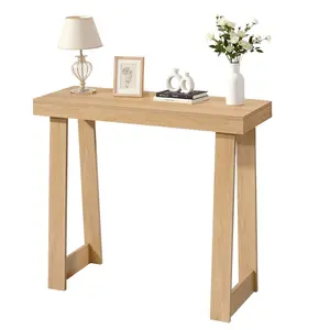 【Summervibes】VEVOR 36 in Console Table, Modern Desk Behind the Couch, Wooden Rectangle Entrance Desk, Narrow Long Sofa Table Accent Stand, Ideal for Hallway, Bedroom, Living Room, Foyer, Easy Assembly, Burlywood