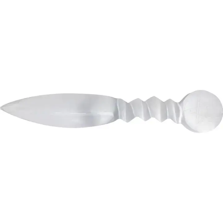 Selenite Pentagram Ritual Wand – 10-Inch Crystal Altar Tool