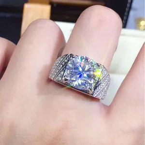 5 carat full diamond eight-heart eight-arrow PT950 plated simulated moissanite open ring for men and women