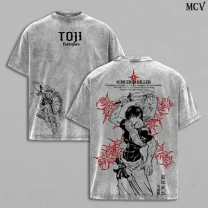 Toji Fushiguro Tee Washed – Jujutsu Kaisen: Execution The Shibuya Incident × Culling Game Prelude Vintage Oversized Heavy Cotton Double Printed Front & Back Anime Manga T-Shirt, Retro Unisex Streetwear Battle Scene Edition, JJK Sorcerer Killer Graphic Top