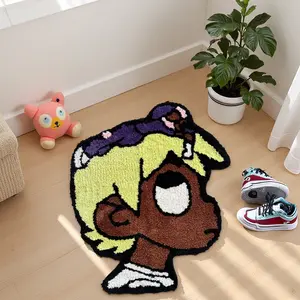 Space Boy Luv Rug, Ultra Thick Plush Fluffy Hypebeast Rug, Non-Slip TPR Backing, Soft Cloud Like Cool Rugs for Bedroom, Living Room, Dorm, Man Cave, Hip Hop Design Hypebeast Room Decor (24”x28”)