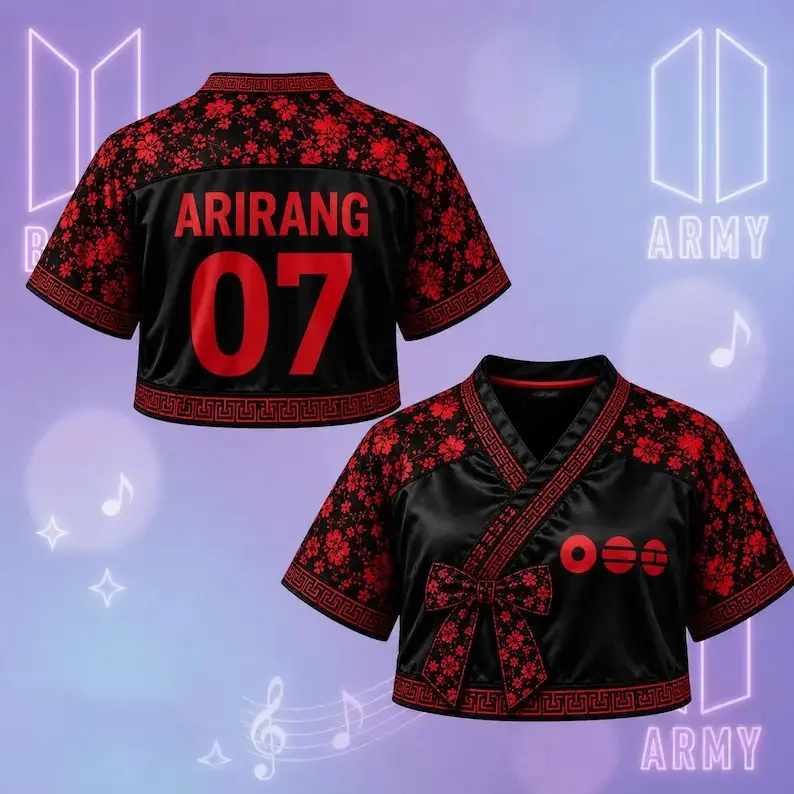 Modern K-Pop Hanbok Crop Top - Arirang 07 Retro Concert Outfit