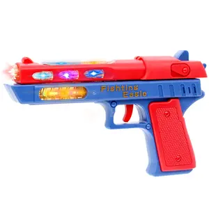 HWD Light Up Toy Pistol - Hand Gun Toys with Dazzling Electric LEDs Light & Fighting Sound & Unique Telescopic Action, Great Party Favor, Gifts for Boys, Girls Christmas Halloween Birthday New Year (Batteries Not Included)