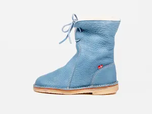 Arhus Pebbled-Leather Boot - Jeans