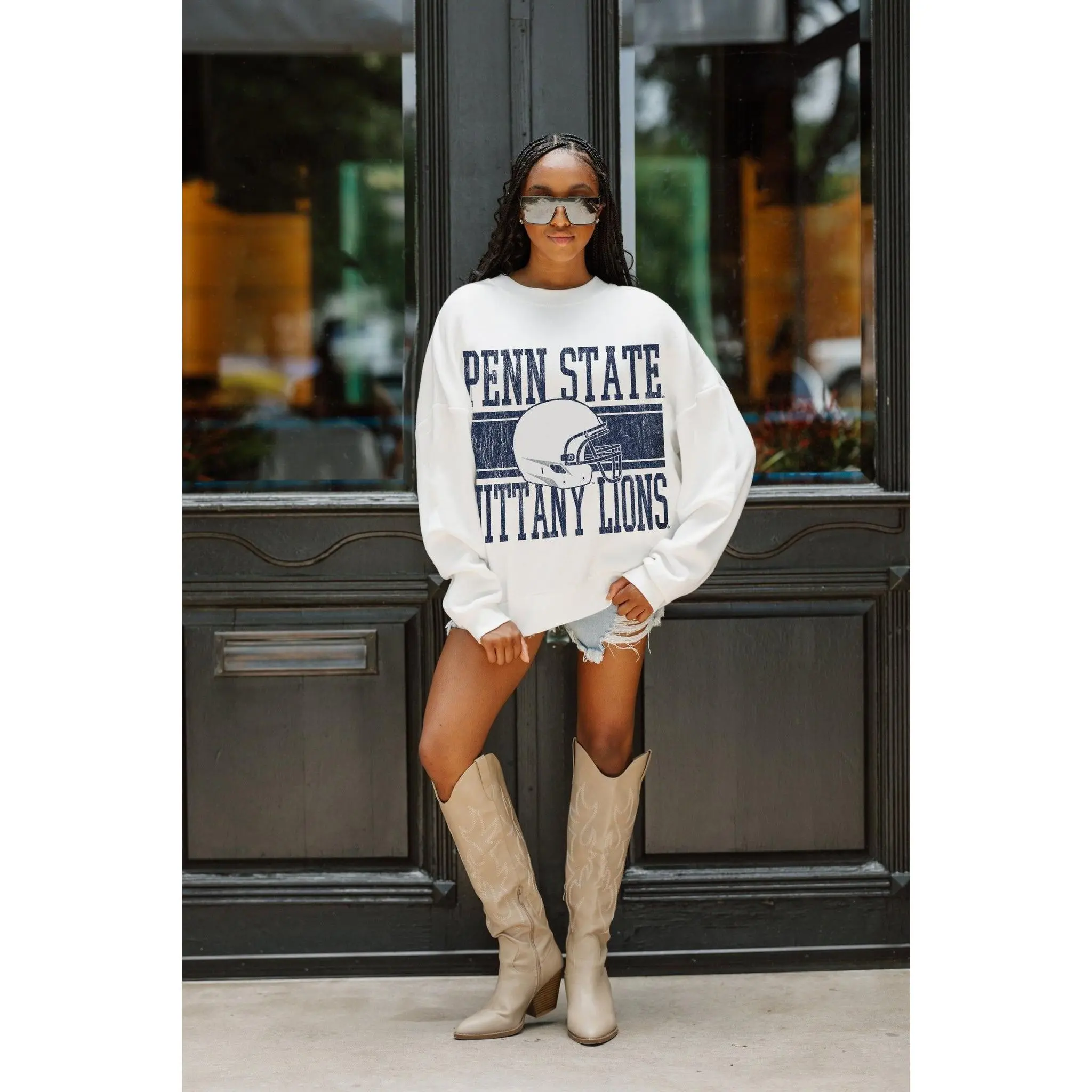 [Sale off up to 50%] Penn State Fair Catch Crewneck Pullover Sweatshirt, streetwear graphic tee