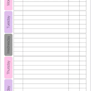 Assignment Tracker - Daily Planner with Color Coded Days for Easy Organization
