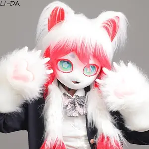 Fursuit Kigurumi Head Mask Furry Cosplay Costume Head Base Comiket Furries Rubbit Doll Cat Doll Kig Costume Lolita Cat Ears Head