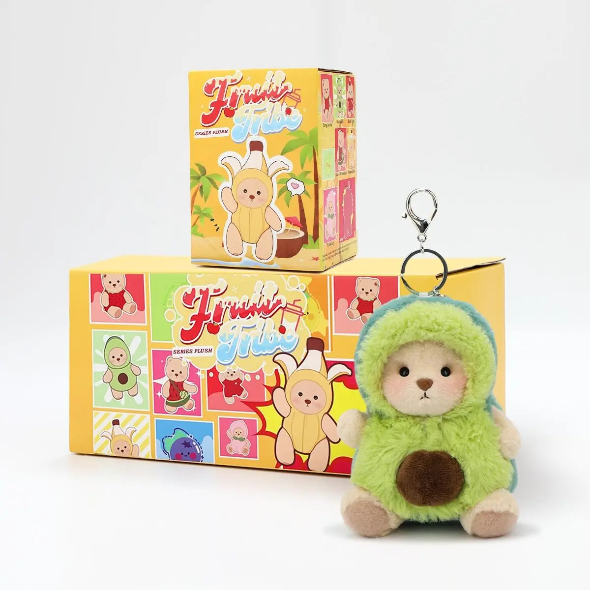 Getahug Fruit Tribe Series Mini Bear Blindbox - 5.9in Stuffed Toy, Funky Whimsical Fruit-Theme Home Decor, Plush Pendant Bag Charm, Cool Keychain Accessory, Animals Keychain Decor, Summer Kids Gift, Cool Keychains