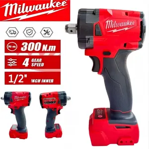Milwaukee M12 1/2" Stubby Impact Wrench, 4-Mode, Compact Design For Tight Spaces Such As Automotive Repair, Cordless Power Tool