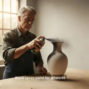 VANGHEM Pro-Grade Graffiti & Art DIY Spray Paint 13.5OZ Multi-Surface Use for Cars Furniture Waterproof UV-Resistant Finish Multiple Colors Available Black Steel Pipes