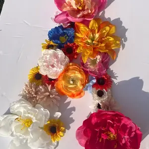 Floral Letter A - Colorful Floral Design as Described