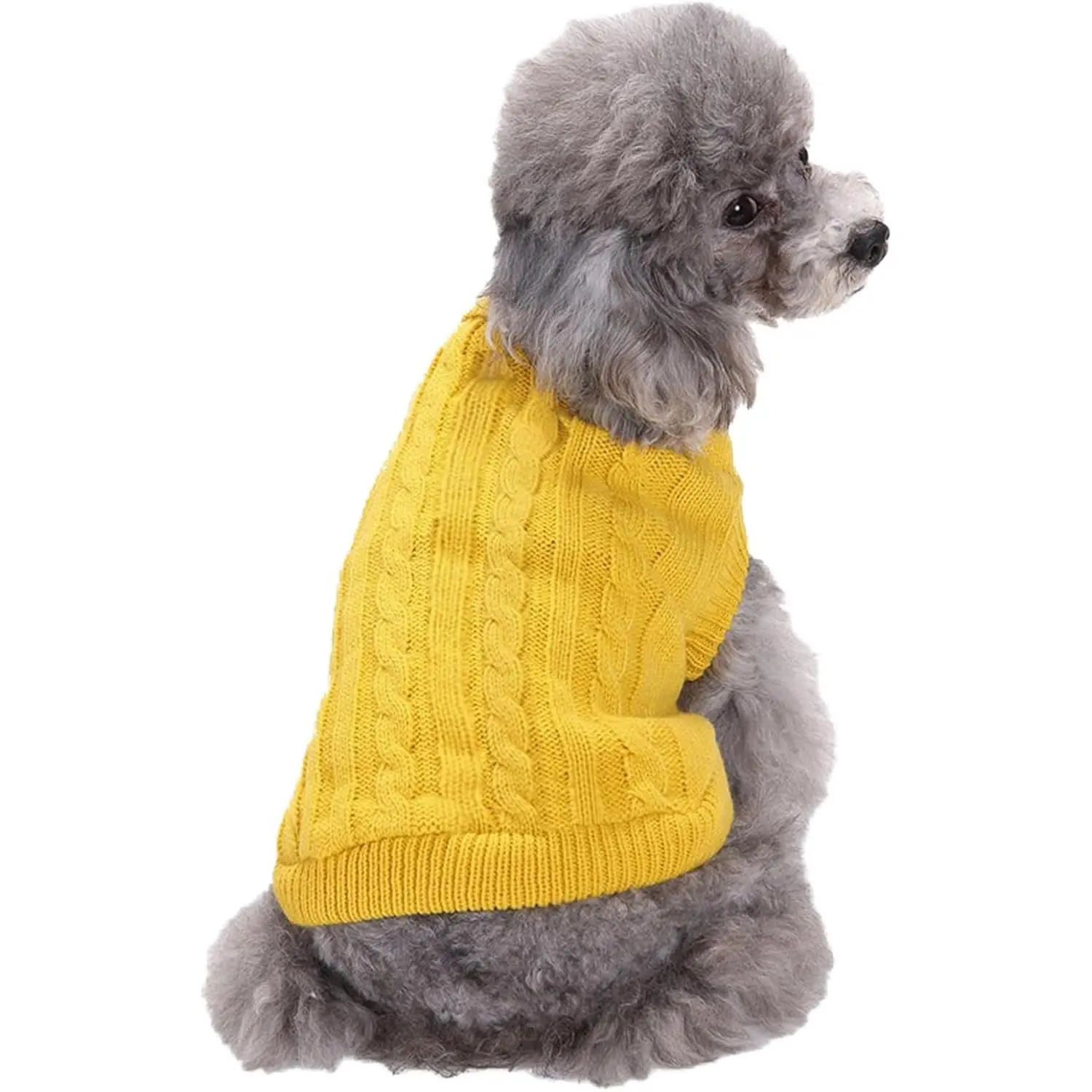 Small Dog Sweaters Knitted Pet Cat Warm Dog Sweatshirt Winter Clothes Kitten Puppy Sweater (Small,Yellow)